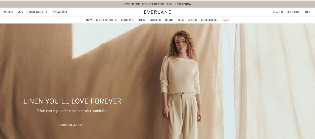 Everlane ECommerce SEO Audit Everlane Ecommerce Home Page Screenshot