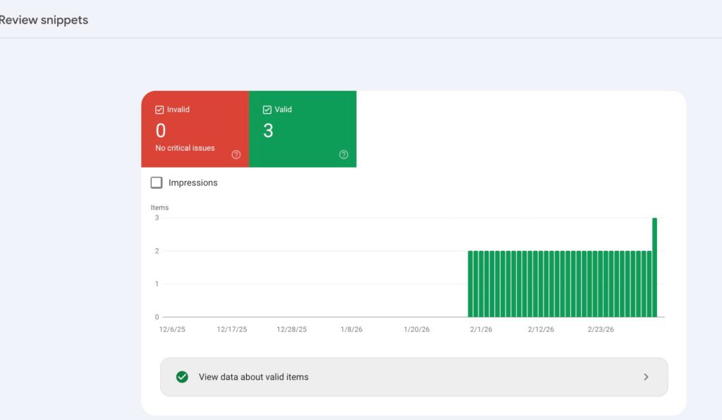 Digital Realm Local SEO Audit Google Search Console Review Snipet Screenshot