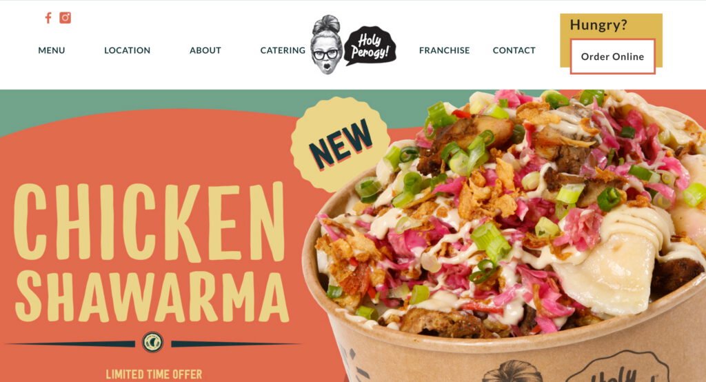 Holy Perogy Online Ordering Holy Perogy Home Page Screenshot